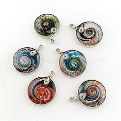 Handmade Silver Foil Lampwork Pendants&nbsp;FOIL-S135-01-B