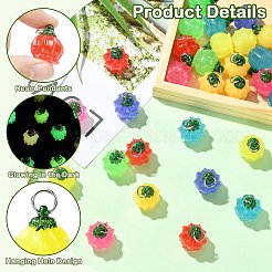 35Pcs 7 Colors Luminous Opaque Resin Pendants&nbsp;RESI-CJ0005-42