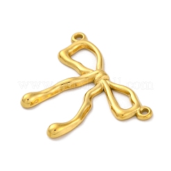 304ステンレススチールコネクタチャームリンク  蝶結び  ゴールドカラー  20.5x28x2mm  穴：1mm&nbsp;STAS-U018-04G-03