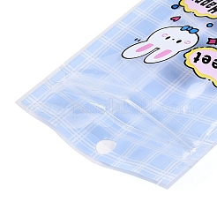 長方形のプラスチック製再封可能な袋  漫画の動物の模様と  トップセルフシールパウチ  コーンフラワーブルー  11x7.5x0.15cm  片側の厚さ：2.5ミル（0.065mm）&nbsp;X1-OPP-T003-01C
