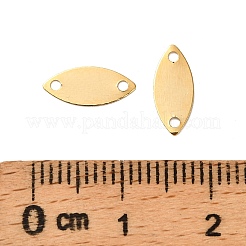真鍮製コネクタチャーム  カドミウムフリー＆鉛フリー  24KGP本金メッキ  馬の目  4.5x10.5x0.2mm  穴：1.2mm&nbsp;KK-F907-02A-G