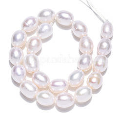 天然養殖淡水パールビーズ連売り  ライス  貝殻色  7.5~8.3x6~6.7mm  穴：0.7~0.8mm  約23個/連  7.09インチ（18cm）&nbsp;PEAR-N012-06J