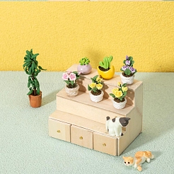 木製キャニーボックスディスプレイキャビネットミニチュア装飾品  マイクロランドスケープホームドールハウスアクセサリー  小道具の装飾のふりをする  小麦  110x75x80mm&nbsp;PW-WG26D7A-01