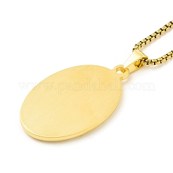 Stainless Steel Virgin Mary Pendant Necklace with Box Chains for Women&nbsp;NJEW-E066-01G