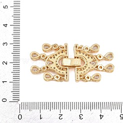 真鍮製マイクロペーブクリアキュービックジルコニアの留め金  ティアドロップ  ゴールドカラー  42.5x19.5x5mm&nbsp;KK-C075-45G