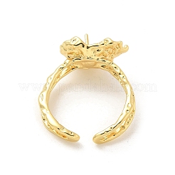 Brass Cup Peg Open Cuff Ring Settings&nbsp;LS-KK-G518-10G-03