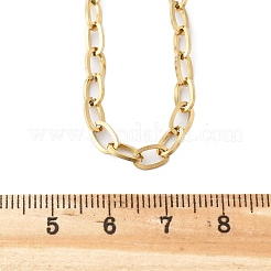304ステンレスアズキチェーンネックレス作り  カニカン付き  ゴールドカラー  19インチ〜20インチ（48.3~50.8cm）  4mm&nbsp;X-STAS-A028-N091G