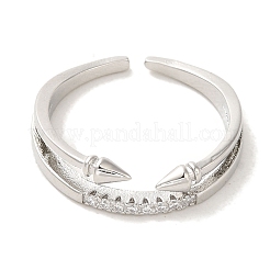 Brass Micro Pave Cubic Zirconia Rings for Women&nbsp;RJEW-E295-41P