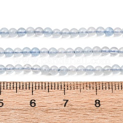 天然石アクアマリンビーズ連売り  スムーズなラウンド  2.5~3.5mm  穴：0.6~0.7mm  約126~151個/連  14.96~16.34''（38~41.5センチメートル）&nbsp;G-H358-A11-3mm-01