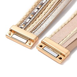 Imitation Leather Multi-Starnd Bracelets&nbsp;BOHO-PW0001-039K