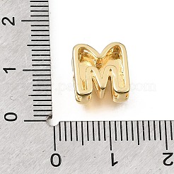 Brass Micro Pave Clear Cubic Zirconia Initial Spacer Bars&nbsp;KK-E802-34G-M