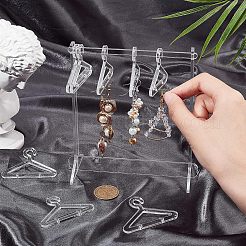 アクリルピアスディスプレイ  ハンガー8個付き  ジュエリーディスプレイ用品用  ハンガー  透明  15x5.9x0.3cm  穴：3.6mm  2セット /バッグ&nbsp;EDIS-FH0001-01