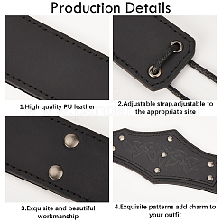 PU Leather with Iron Headring&nbsp;AJEW-WH20018-77B