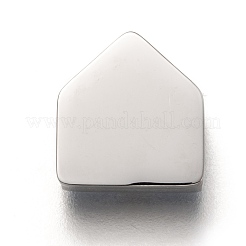 304ステンレススチールスライドチャーム  エナメルスタイル  ハウス  ライトスチールブルー  ステンレス鋼色  12x11x3.5mm  穴：8x1.5mm&nbsp;STAS-P270-41P-01