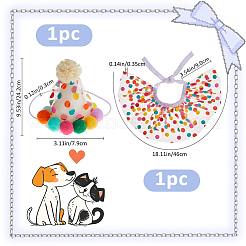Polyester & Plastic & Felt Pet Birthday Hats & Collars Sets&nbsp;MP-WH0001-03
