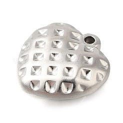 変色防止304ステンレススチールペンダント  ハートチャーム  ステンレス鋼色  16x15.5x5mm  穴：1.4mm&nbsp;STAS-I310-22P