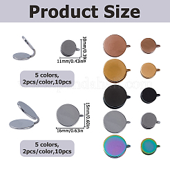 20Pcs 10 Styles 304 Stainless Steel Cuff Earrings&nbsp;EJEW-HS0001-35