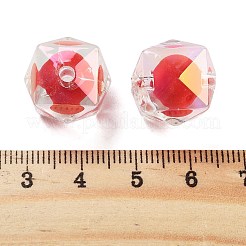 UVメッキ不透明アクリルビーズ  クリスマステーマ  虹色のツートン  ポリゴン  ミックスカラー  15x16x16mm  穴：3mm&nbsp;OACR-S142-05