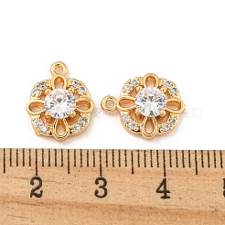 Brass Micro Pave Clear Cubic Zirconia Charms&nbsp;KK-Z057-04G
