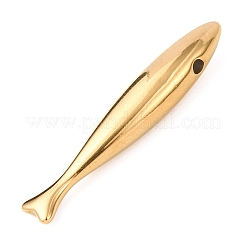 304ステンレスペンダント  魚  ゴールドカラー  37.5x7x5.5mm  穴：1.8mm&nbsp;STAS-D129-13A-G