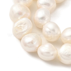 天然養殖淡水パールビーズ連売り  研磨両側  フローラルホワイト  10~11mm  穴：0.5mm  約19個/連  6.89''（17.5センチメートル）&nbsp;PEAR-A006-11F