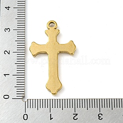 イオンプレーティング（IP）304ステンレスペンダント  クロスチャーム  18KGP本金メッキ  32.5x19.5x2.5mm  穴：2.5mm&nbsp;STAS-P341-16I-G