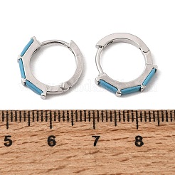 真鍮パヴェキュービックジルコニアフープピアス  ラックめっき  長持ちメッキ  カドミウムフリー＆鉛フリー  プラチナ  ミックスカラー  15.5x2.5mm&nbsp;EJEW-G471-09P
