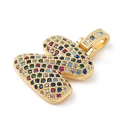 Brass Micro Pave Cubic Zirconia Pendants&nbsp;ZIRC-P121-01G-Z