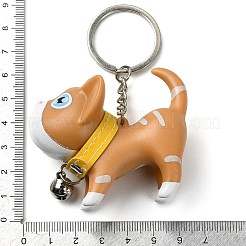樹脂キーホルダー  PUレザーの装飾と合金のスプリットリング付き  猫の形  ペルー  9cm&nbsp;KEYC-P018-A05