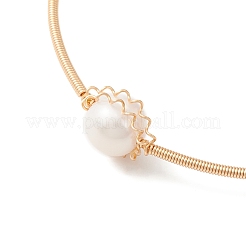 Natural Pearl Beaded Cuff Bangle&nbsp;BJEW-JB09448
