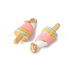 Ice Cream Rack Plating Brass Enamel Pendants&nbsp;KK-Q804-01G-01