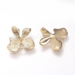 真鍮製リンクコネクター  ニッケルフリー  18KGP本金メッキ  花  15x15.5x3.5mm  穴：1.5mm&nbsp;KK-T016-02G