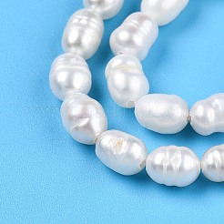 天然養殖淡水パールビーズ連売り  ライス  乳白色  3.5~6x4~4.5mm  穴：0.7~0.8mm  約59~60個/連  13.58''（34.5センチメートル）&nbsp;LS-PEAR-N012-04S