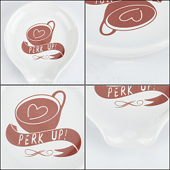 Coffee Cup Pattern Ceramic Spoon Holder&nbsp;AJEW-WH0348-181A-02