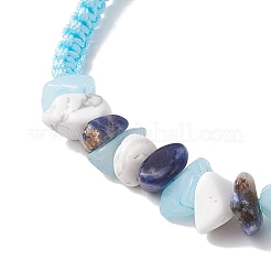 調節可能な菱形の天然宝石編みブレスレット（女性用）  内径：2~4インチ（5~10cm）&nbsp;BJEW-JB10993-01