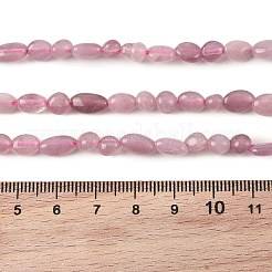 天然マダガスカル ローズクォーツビーズ連売り  タンブルストーン  ナゲット  3~9x5~6x2.5~6mm  穴：0.8~1mm  約62~64個/連  15.55''~16.34''（39.5cm～41.5m）&nbsp;G-Z159-A01