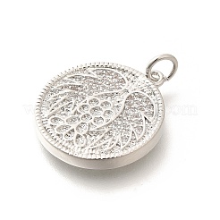 Brass Micro Pave Clear Cubic Zirconia Pendants&nbsp;KK-L225-041P
