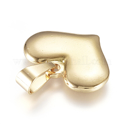 304ステンレスペンダント  大穴ペンダント  膨らんだ心  ゴールドカラー  18x24x4mm  穴：9mm&nbsp;STAS-F239-19G-C