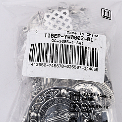 100個100スタイルチベットスタイルの合金チャーム  混合図形  アンティークシルバー  9.5~55x8~40x1~7mm  穴：0.8~4mm  1個/スタイル&nbsp;TIBEP-YW0002-01