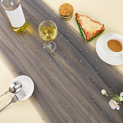 3ヤードのポリエステルメッシュ生地  模造パールと  グレー  1400mm&nbsp;DIY-WH0816-169B