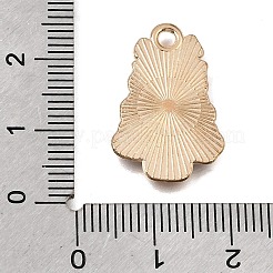 ピンクのエナメルペンダントが付いた合金  クリスマステーマのチャーム  ライトゴールド  クリスマスツリー  22.5x15x1mm  穴：2mm&nbsp;AL-CBA9E11-04KCG-02A