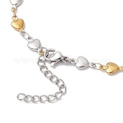 女性用304ステンレススチールリンクブレスレット  ハート  7-1/2インチ（19.2cm）&nbsp;BJEW-JB11764-03