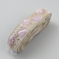 ポリエステル 羽根模様リボン  布ドレス縫製アクセサリー  ラベンダー  1-3/4インチ（44mm）&nbsp;OCOR-WH0101-151D