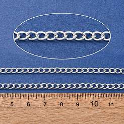 304ステンレススチールカーブチェーン  溶接されていない  スプールで  銀  5x3.5x0.6mm&nbsp;SA-CBA4160-14S
