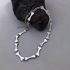 304 Stainless Steel Dog Bone Link Chain Necklaces for Women&nbsp;WGFA9DF-02