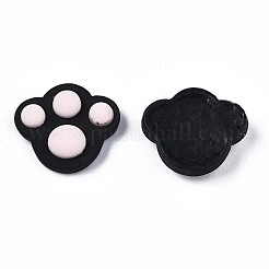 オペーク樹脂カボション  猫の爪プリント  ブラック  12.5x14x4mm&nbsp;X-CRES-N024-47