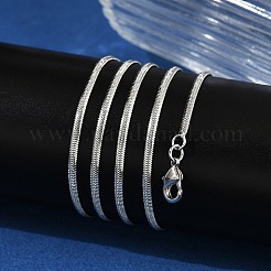 2mm Rack Plating Brass Herringbone Chain Necklaces for Women Men&nbsp;MAK-L044-20P
