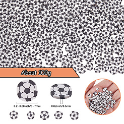 ポリマー粘土カボション1セット  スポーツのテーマ  サッカー  5~7x0.5mm  100g/セット。&nbsp;CLAY-SC0002-39C