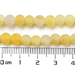 天然石クラック瑪瑙ビーズ連売り  染め  ラウンド  グレードA  ゴールド  6mm  穴：1mm  約63個/連  14インチ&nbsp;LS-G-G055-6mm-6