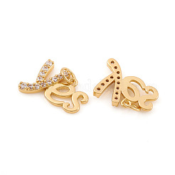 Brass Micro Pave Cubic Zirconia Charms&nbsp;ZIRC-G169-02G
